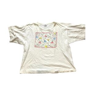 VTG Crazy Shirts Womens One Size White Hawaiian Floral‎ Art Artsy Single Stitch